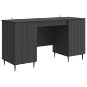 Desk with Shelf Black 142.5 x 50 x 75 cm Engineered Wood