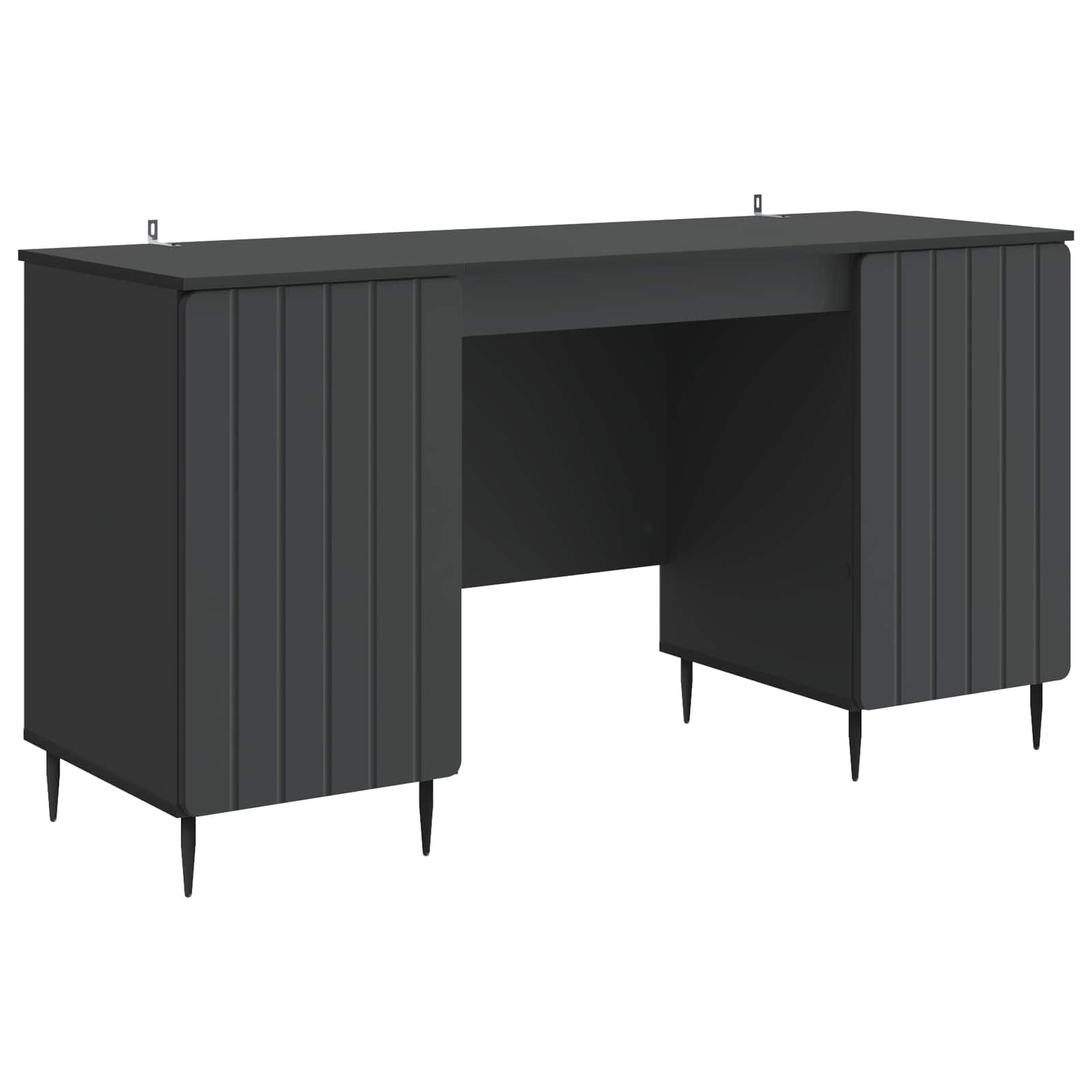 Bureau met plank Zwart 142,5 x 50 x 75 cm Bewerkt hout