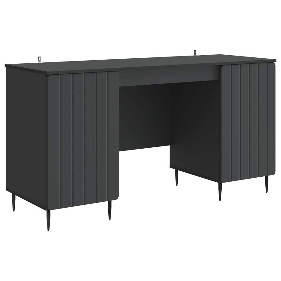Bureau met plank Zwart 142,5 x 50 x 75 cm Bewerkt hout