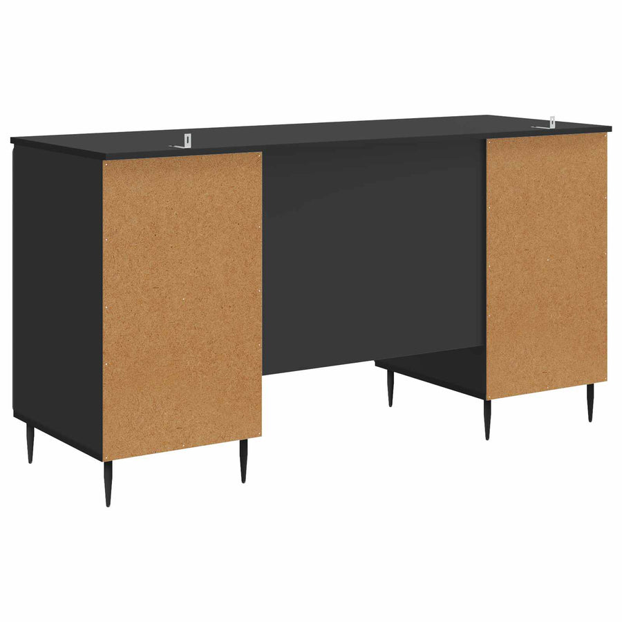 Bureau met plank Zwart 142,5 x 50 x 75 cm Bewerkt hout