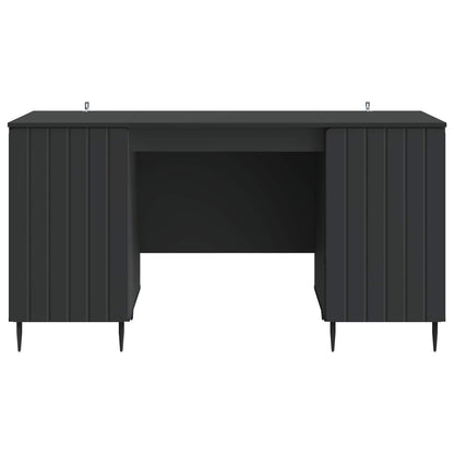 Bureau met plank Zwart 142,5 x 50 x 75 cm Bewerkt hout