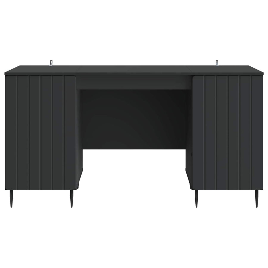 Bureau met plank Zwart 142,5 x 50 x 75 cm Bewerkt hout
