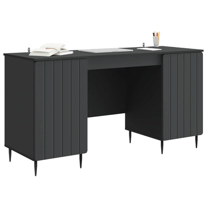 Bureau met plank Zwart 142,5 x 50 x 75 cm Bewerkt hout