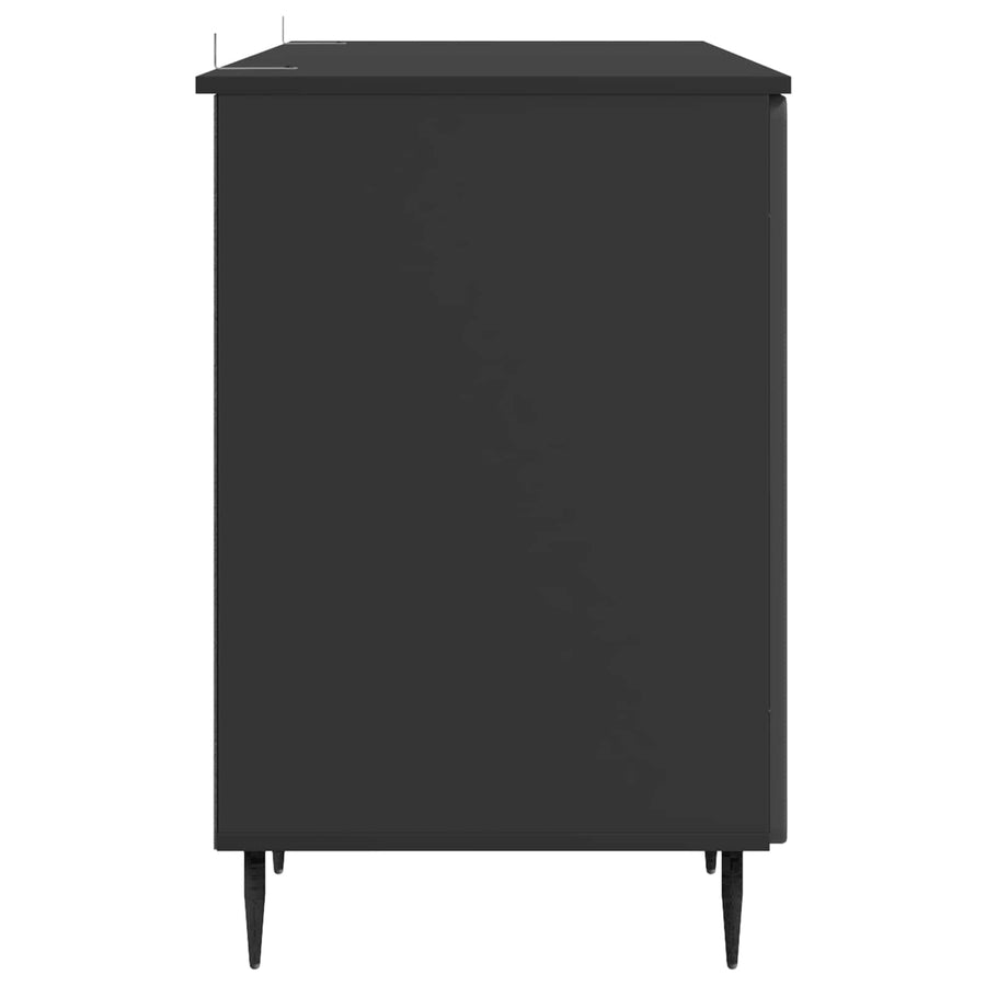 Bureau met plank Zwart 142,5 x 50 x 75 cm Bewerkt hout