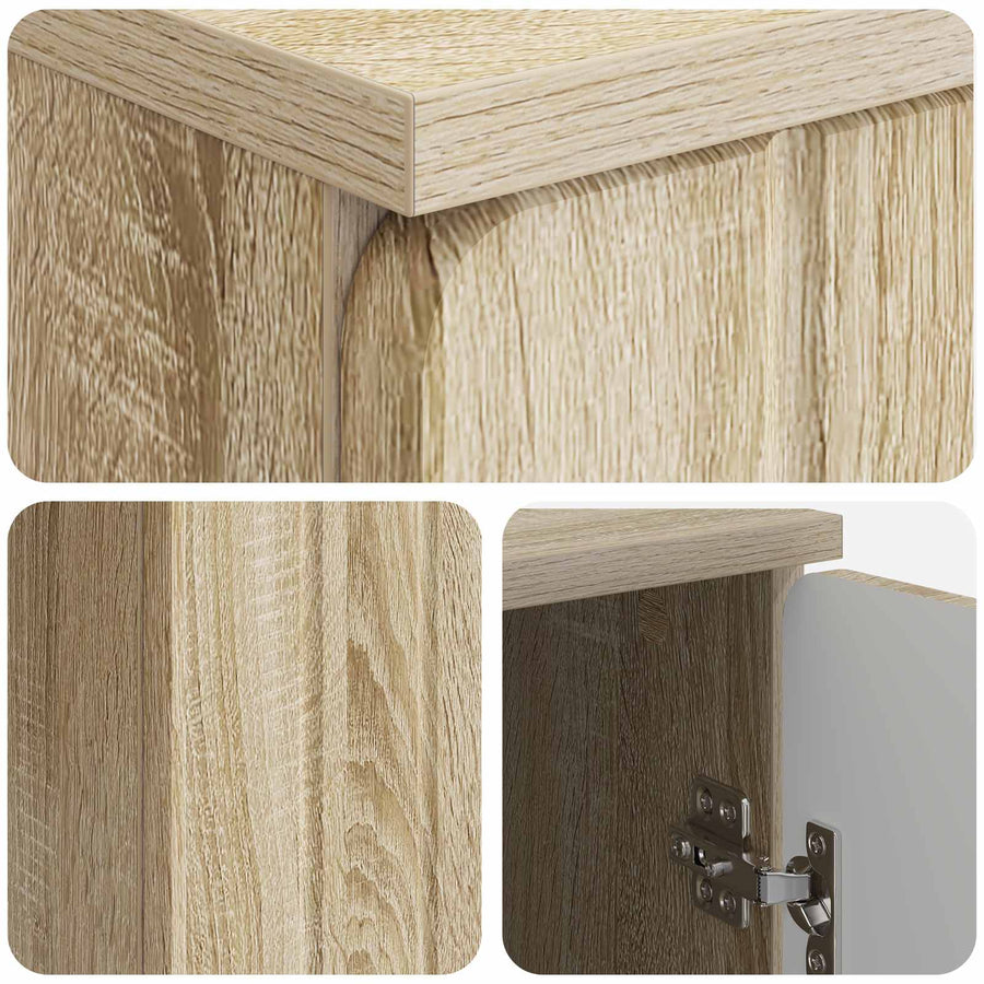 Bureau met plank Sonoma Eiken 142,5 x 50 x 75 cm Bewerkt hout
