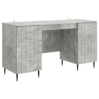 Bureau 142,5x50x75 cm betongrijs bewerkt hout