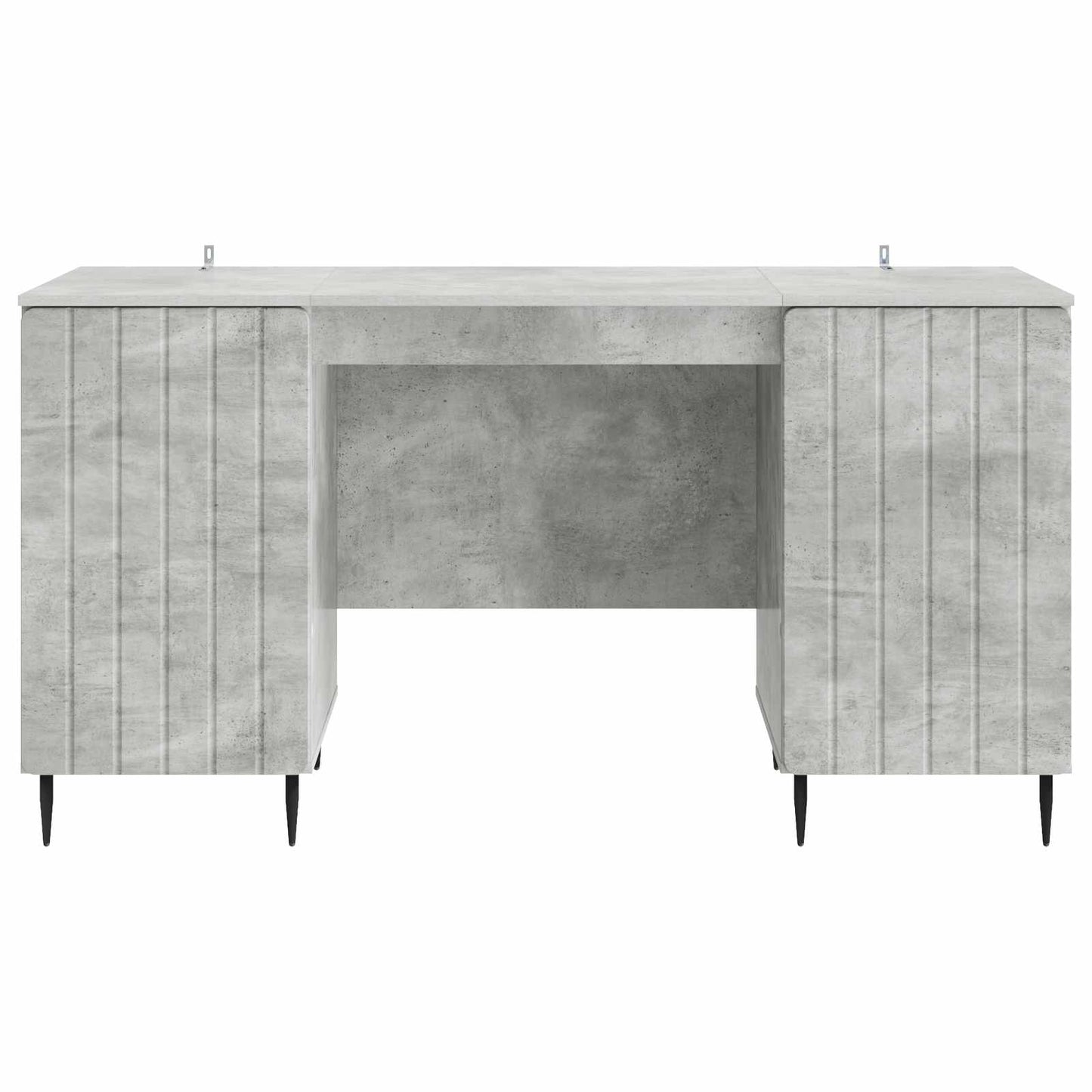 Bureau met plank Betongrijs 142,5 x 50 x 75 cm Bewerkt hout