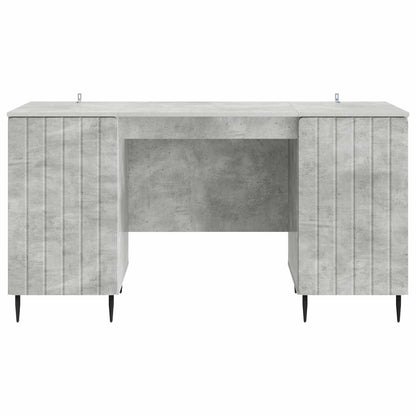 Bureau met plank Betongrijs 142,5 x 50 x 75 cm Bewerkt hout