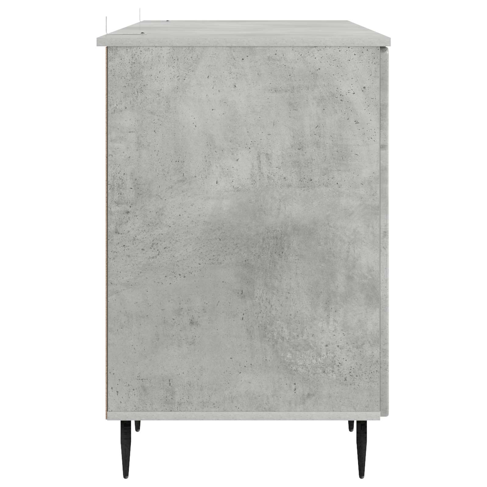 Bureau met plank Betongrijs 142,5 x 50 x 75 cm Bewerkt hout