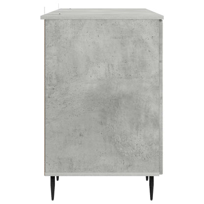 Bureau met plank Betongrijs 142,5 x 50 x 75 cm Bewerkt hout