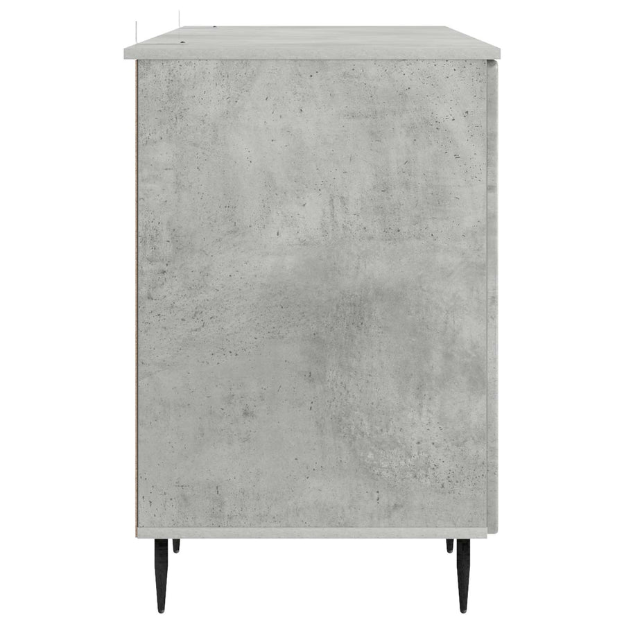 Bureau met plank Betongrijs 142,5 x 50 x 75 cm Bewerkt hout