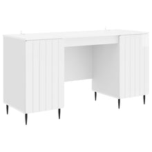 Bureau met plank Hoogglans Wit 142,5 x 50 x 75 cm Bewerkt hout