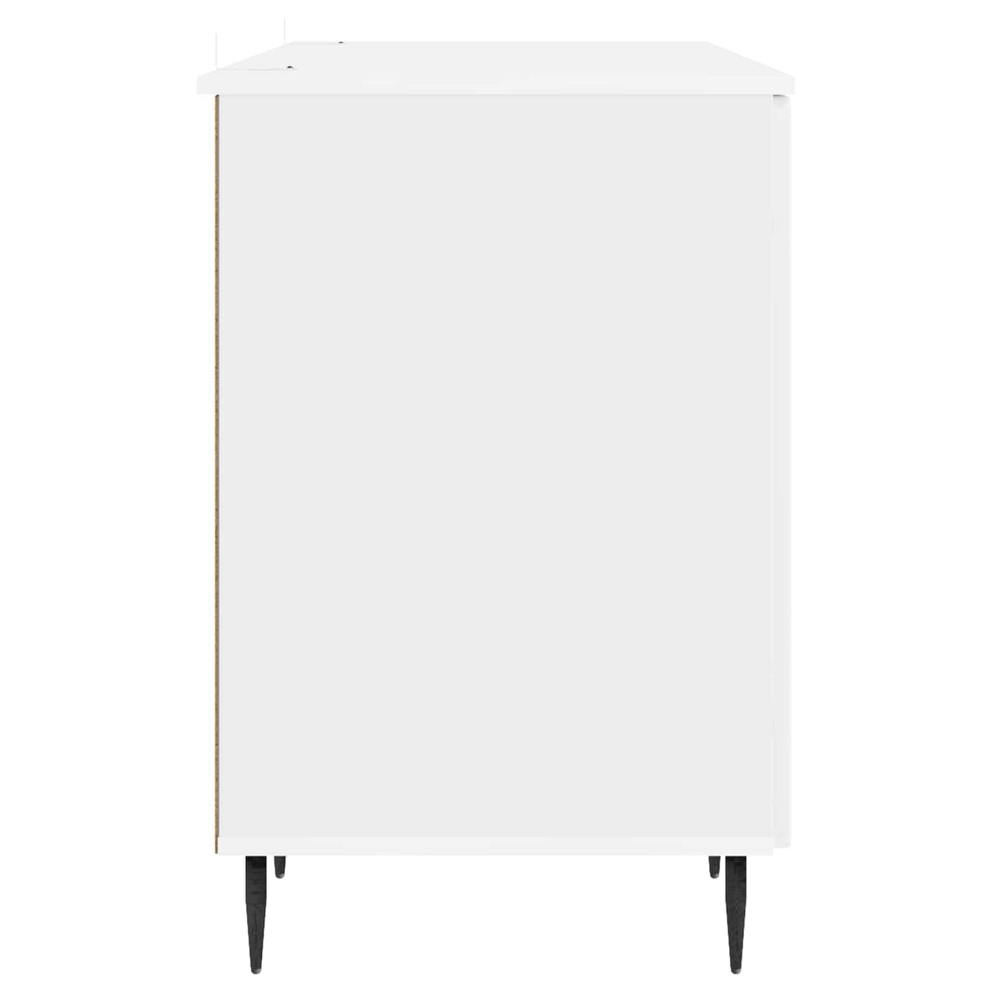 Bureau met plank Hoogglans Wit 142,5 x 50 x 75 cm Bewerkt hout