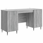 Desk with shelf Grey Sonoma 142.5 x 50 x 75 cm Engineered wood