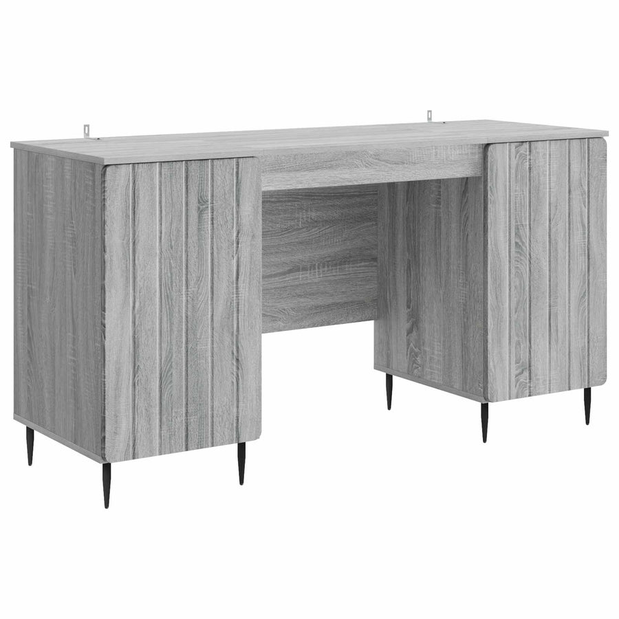 Bureau met plank Grijs sonoma 142,5 x 50 x 75 cm Bewerkt hout