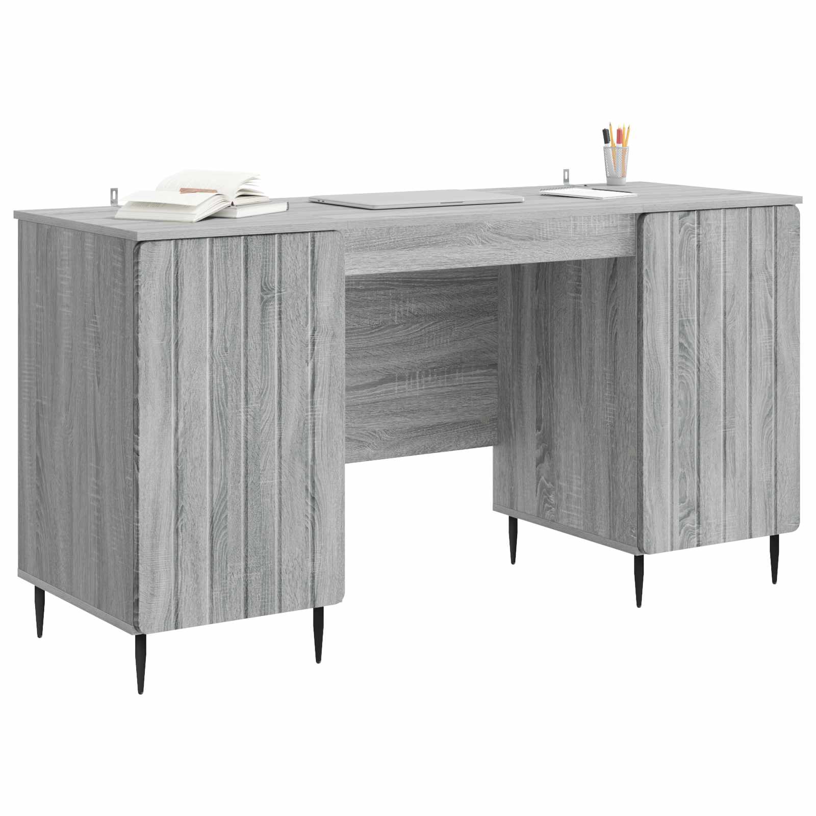 Bureau met plank Grijs sonoma 142,5 x 50 x 75 cm Bewerkt hout