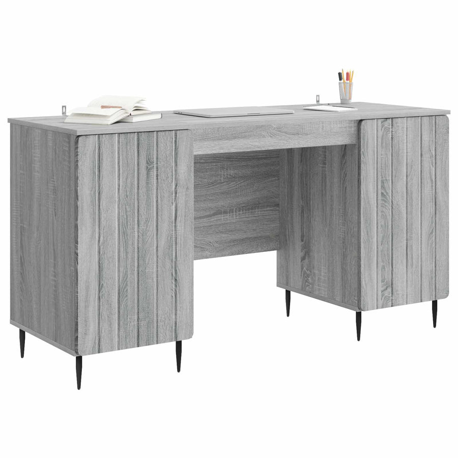 Bureau met plank Grijs sonoma 142,5 x 50 x 75 cm Bewerkt hout