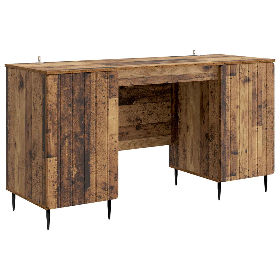 Bureau met plank Oud hout 142,5 x 50 x 75 cm Bewerkt hout