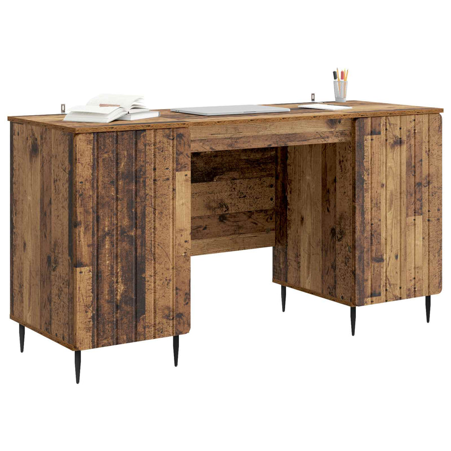 Bureau met plank Oud hout 142,5 x 50 x 75 cm Bewerkt hout
