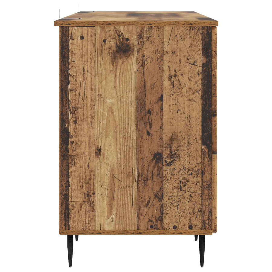 Bureau met plank Oud hout 142,5 x 50 x 75 cm Bewerkt hout