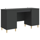 Desk with Shelf Black 142.5 x 50 x 75 cm Engineered Wood