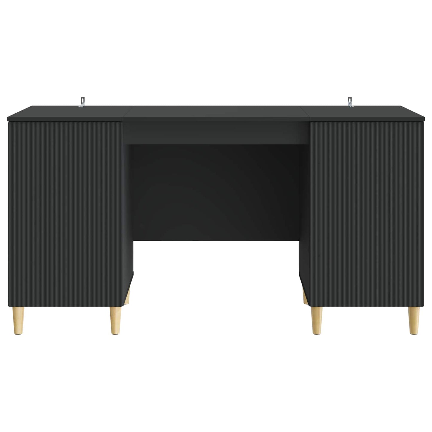 Bureau met plank Zwart 142,5 x 50 x 75 cm Bewerkt hout