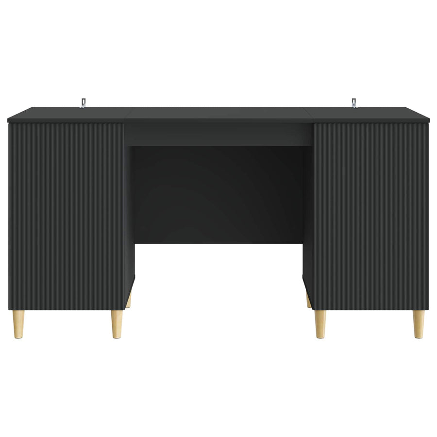 Bureau met plank Zwart 142,5 x 50 x 75 cm Bewerkt hout