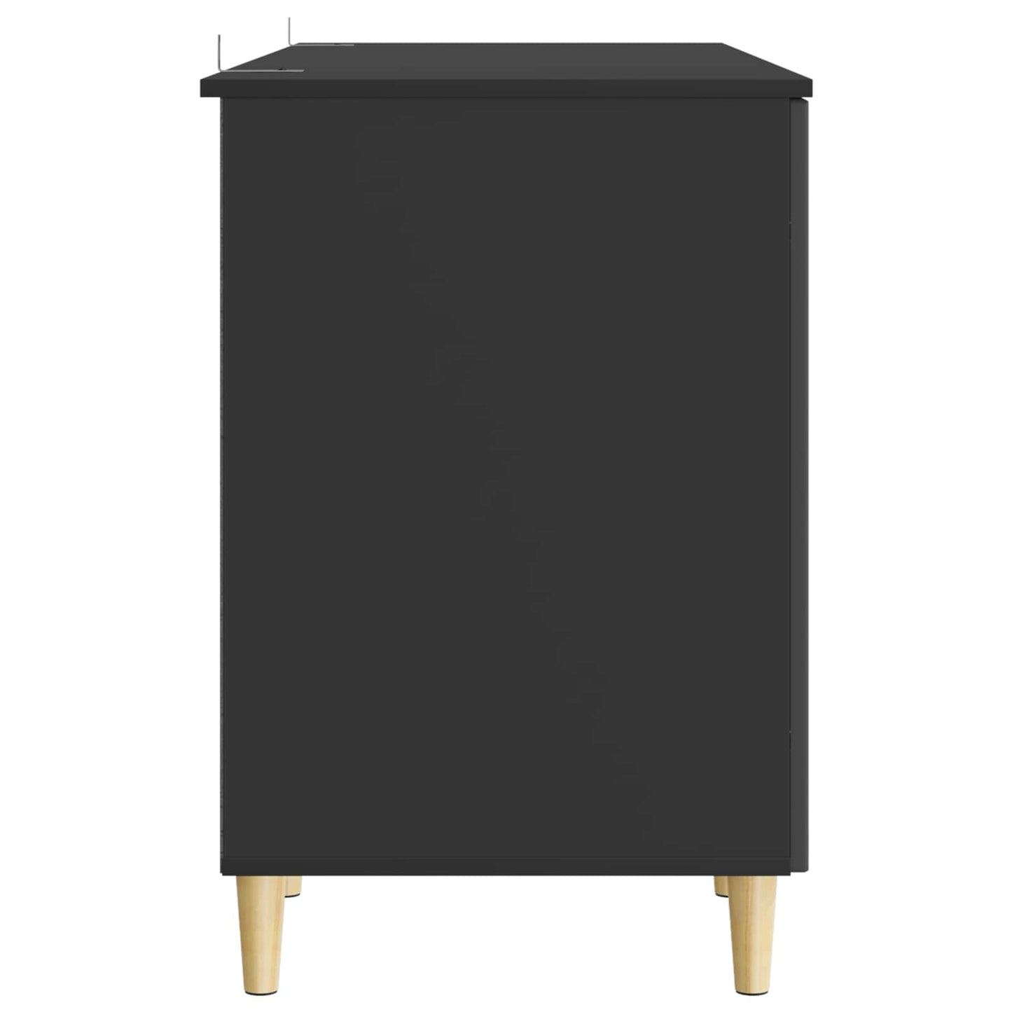 Bureau met plank Zwart 142,5 x 50 x 75 cm Bewerkt hout