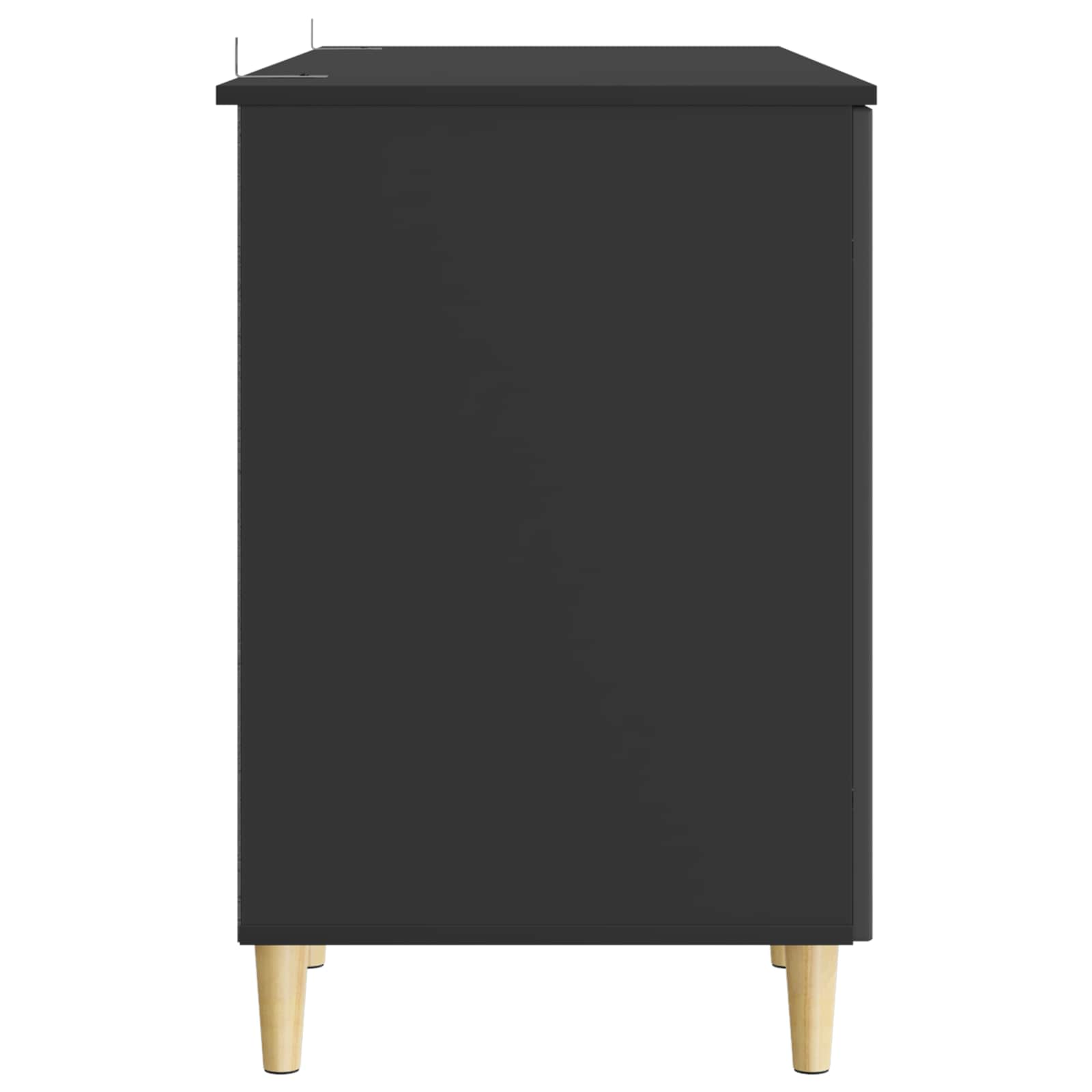 Bureau met plank Zwart 142,5 x 50 x 75 cm Bewerkt hout