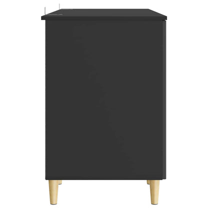 Bureau met plank Zwart 142,5 x 50 x 75 cm Bewerkt hout
