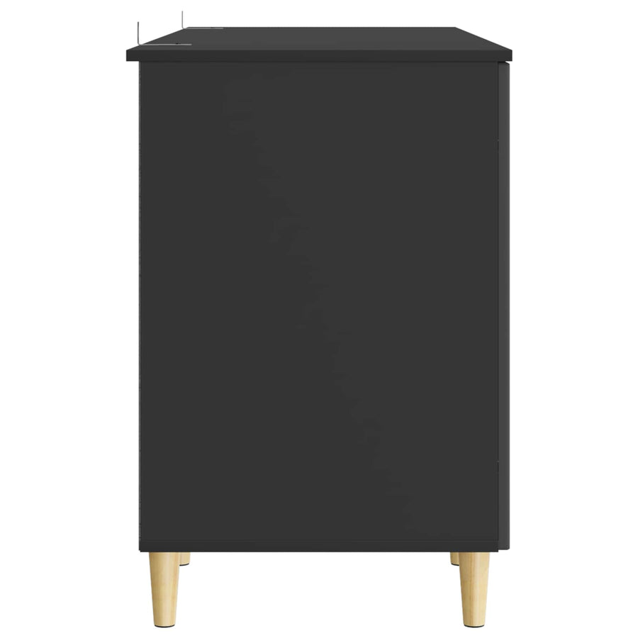 Bureau met plank Zwart 142,5 x 50 x 75 cm Bewerkt hout