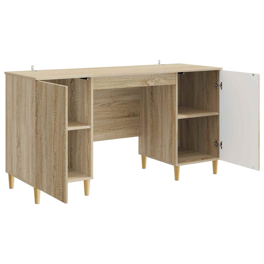 Bureau met plank Sonoma Eiken 142,5 x 50 x 75 cm Bewerkt hout