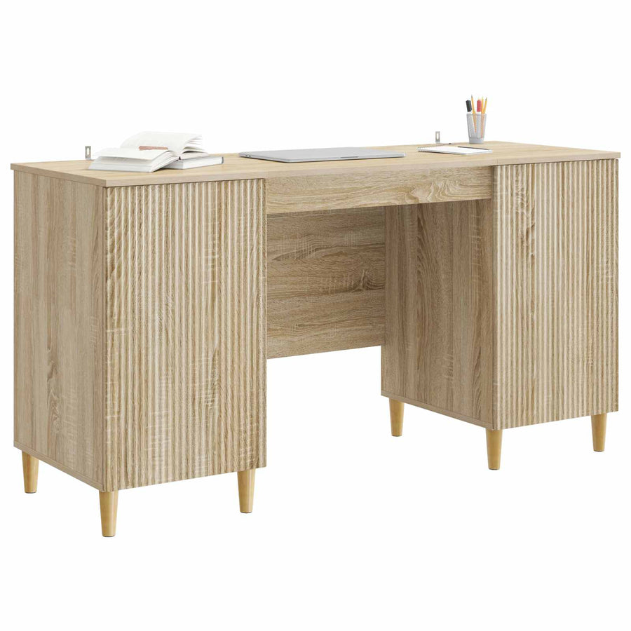 Bureau met plank Sonoma Eiken 142,5 x 50 x 75 cm Bewerkt hout