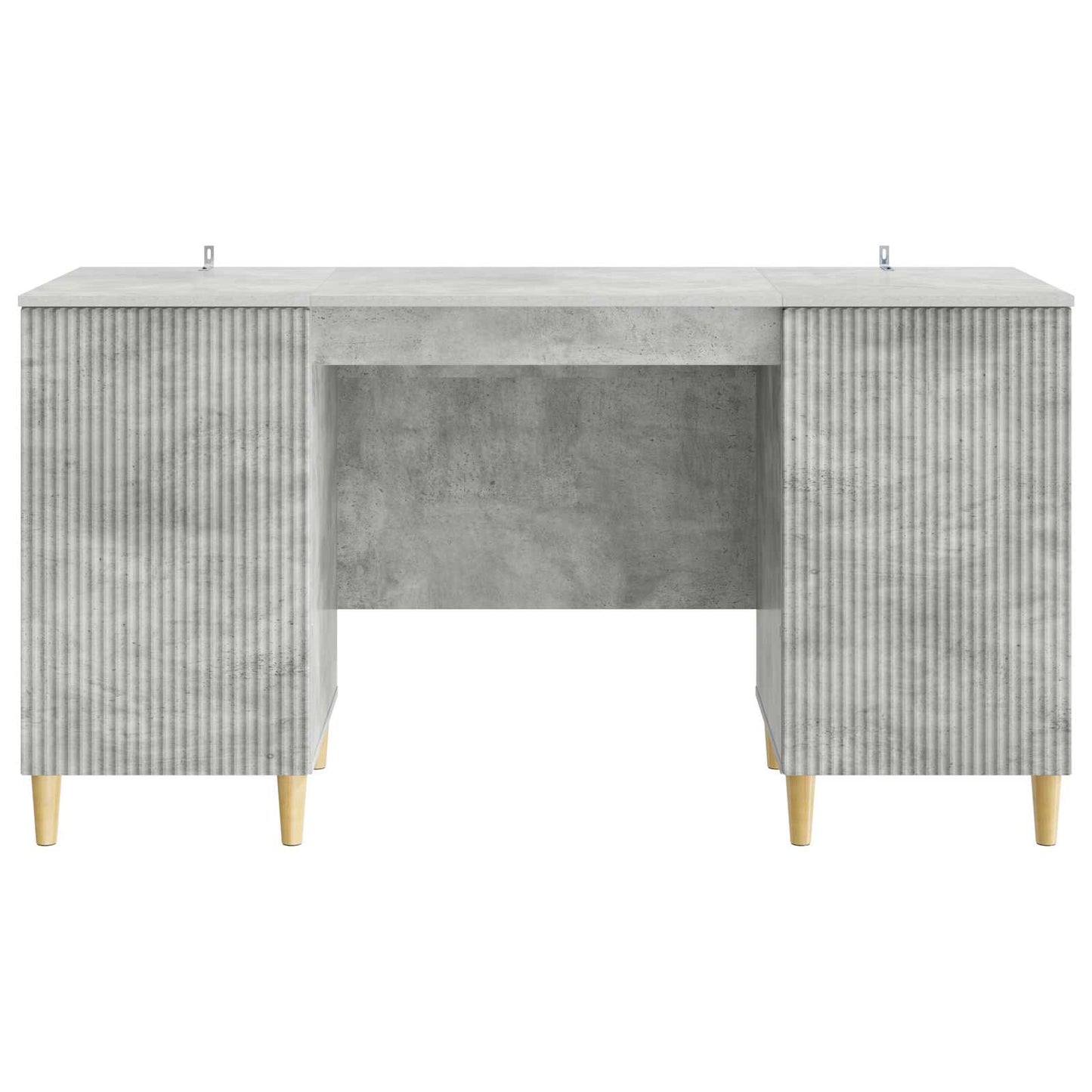 Bureau met plank Betongrijs 142,5 x 50 x 75 cm Bewerkt hout
