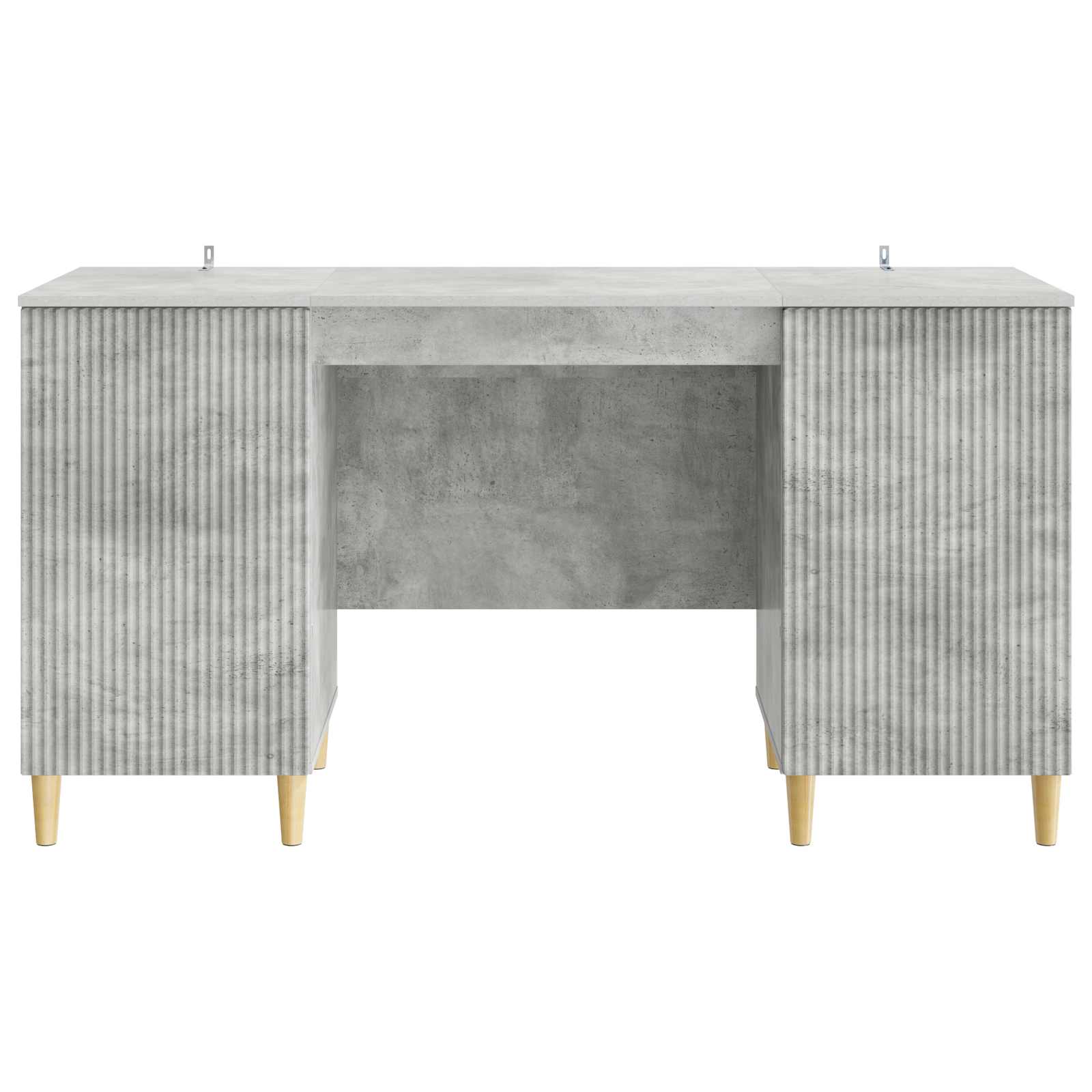 Bureau met plank Betongrijs 142,5 x 50 x 75 cm Bewerkt hout