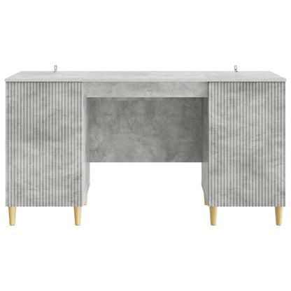 Bureau met plank Betongrijs 142,5 x 50 x 75 cm Bewerkt hout