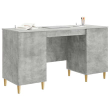 Bureau met plank Betongrijs 142,5 x 50 x 75 cm Bewerkt hout