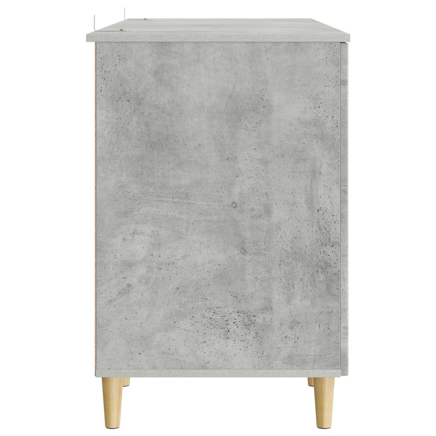 Bureau met plank Betongrijs 142,5 x 50 x 75 cm Bewerkt hout