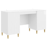 Bureau 142,5x50x75 cm hoogglans wit bewerkt hout
