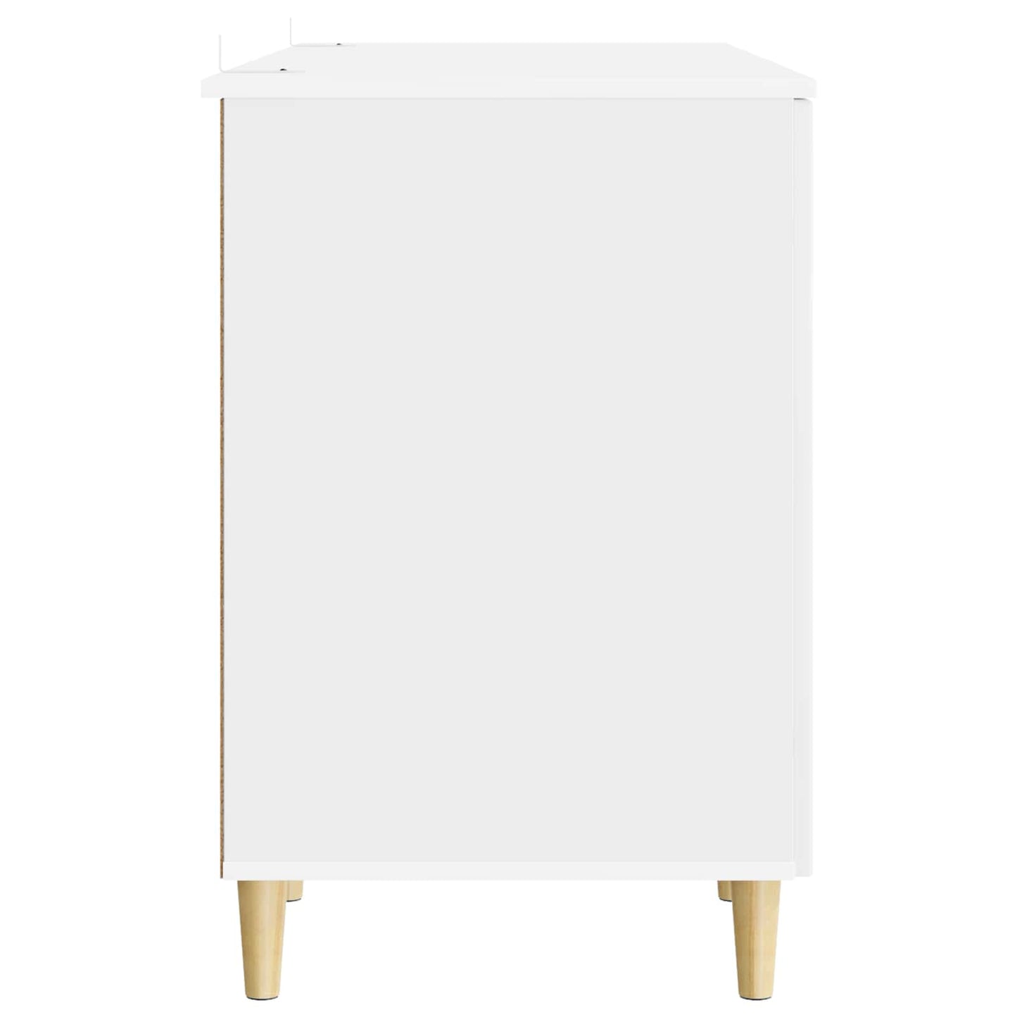 Bureau met plank Hoogglans Wit 142,5 x 50 x 75 cm Bewerkt hout