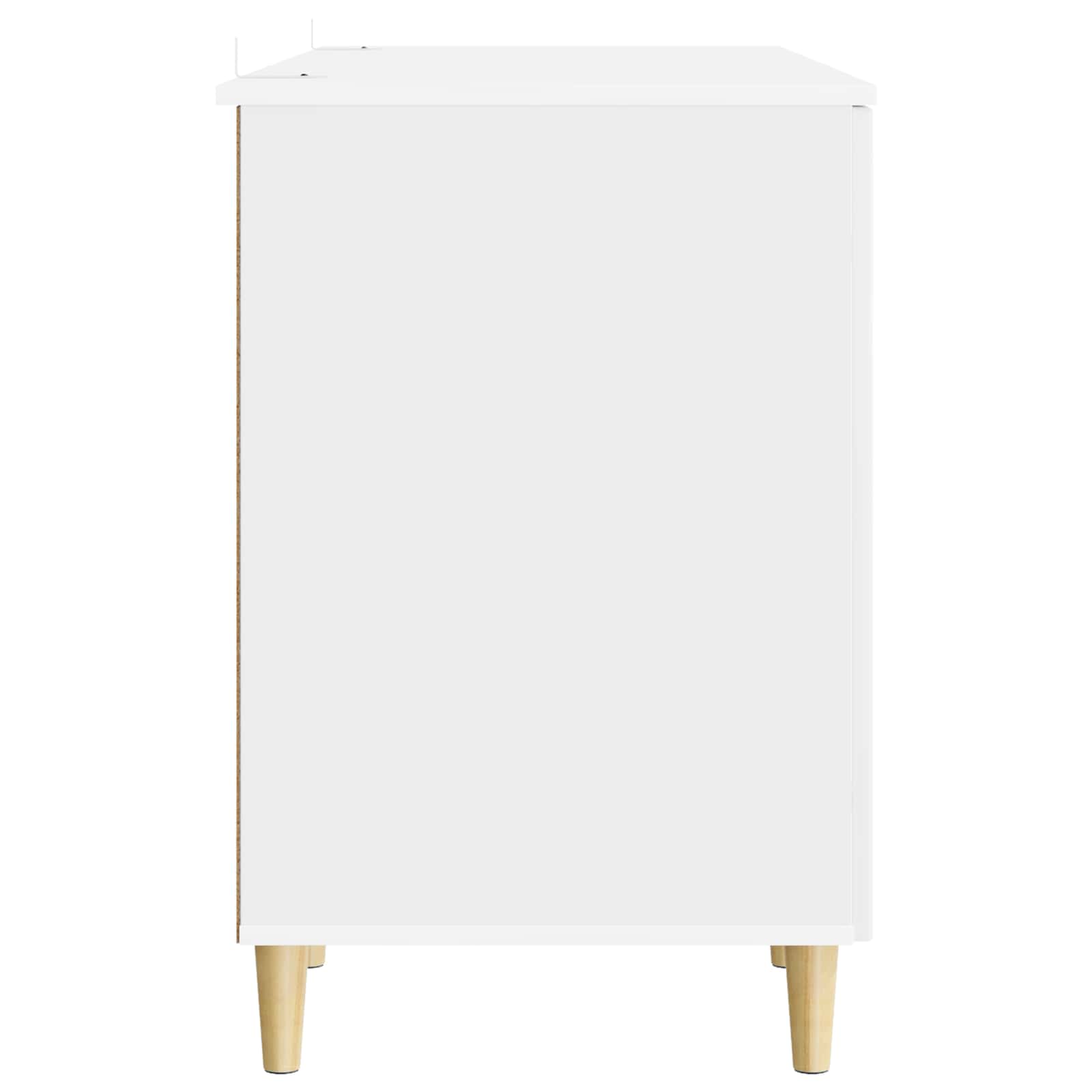 Bureau met plank Hoogglans Wit 142,5 x 50 x 75 cm Bewerkt hout