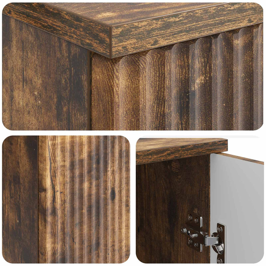 Bureau met plank Gerookt eiken 142,5 x 50 x 75 cm Bewerkt hout