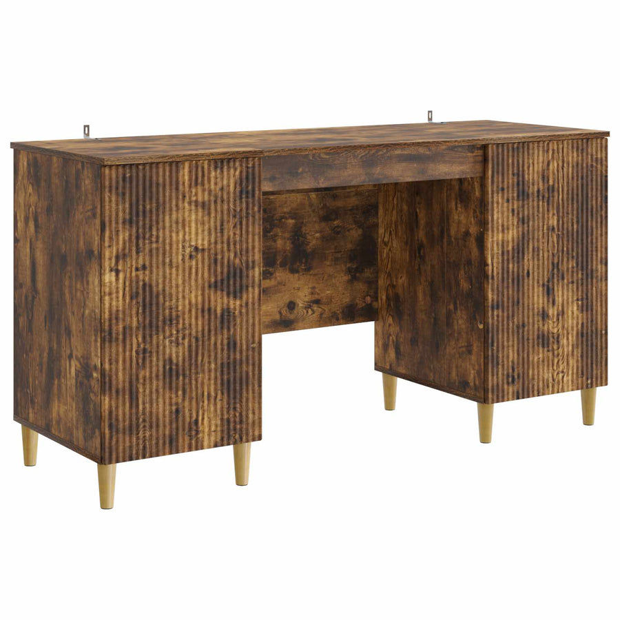 Bureau met plank Gerookt eiken 142,5 x 50 x 75 cm Bewerkt hout