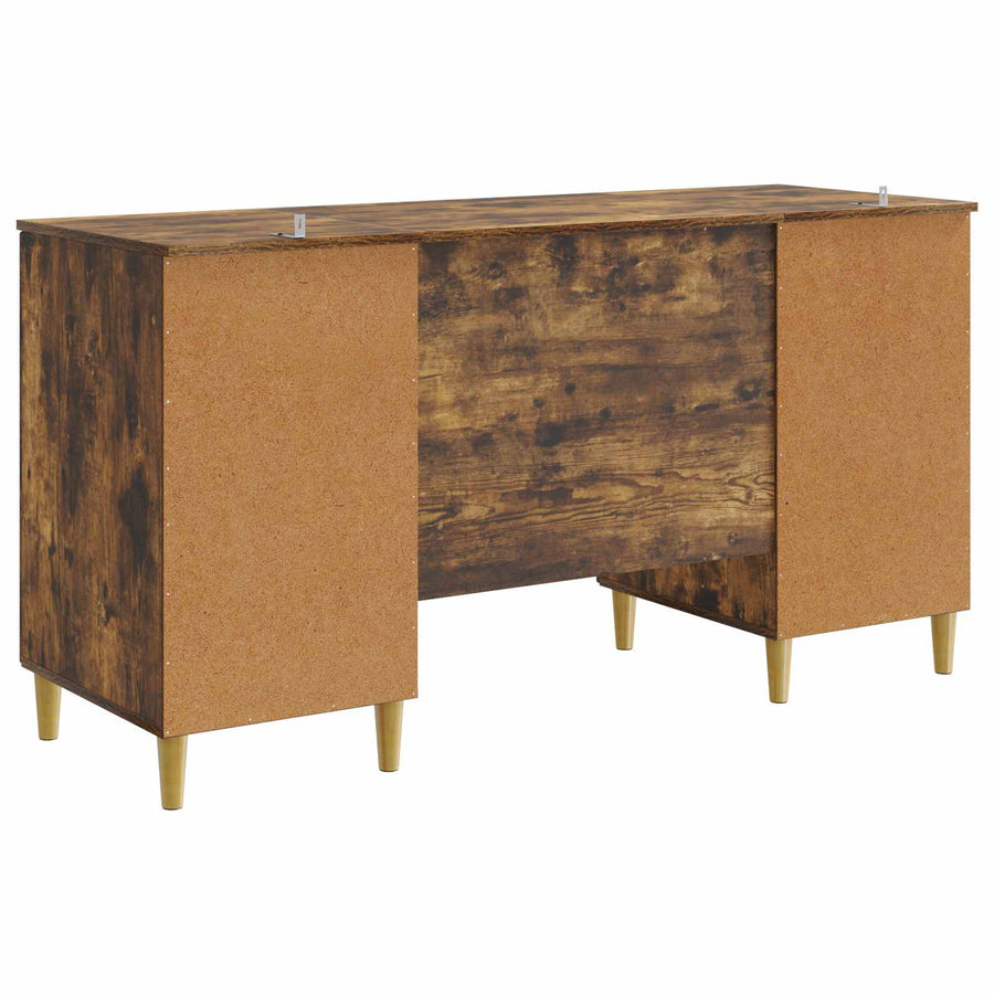 Bureau met plank Gerookt eiken 142,5 x 50 x 75 cm Bewerkt hout