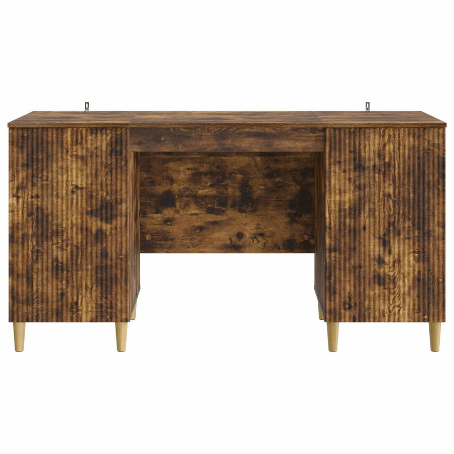Bureau met plank Gerookt eiken 142,5 x 50 x 75 cm Bewerkt hout