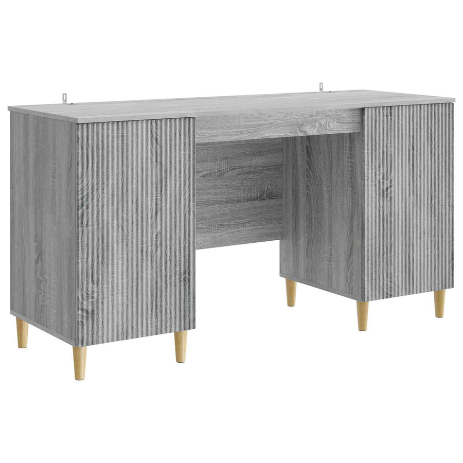 Bureau met plank Grijs sonoma 142,5 x 50 x 75 cm Bewerkt hout