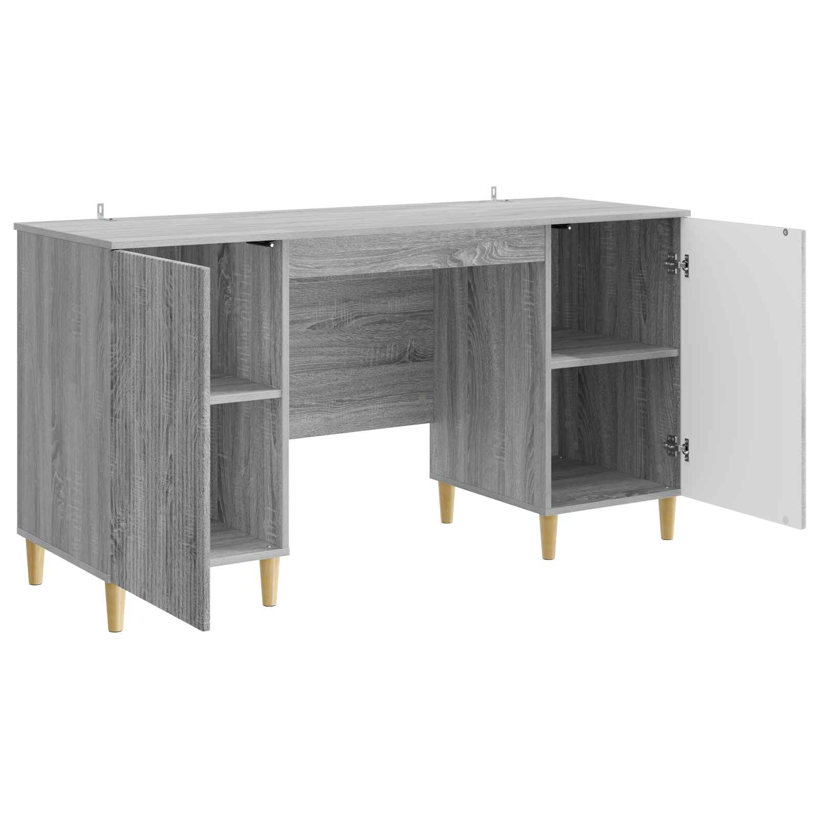 Bureau met plank Grijs sonoma 142,5 x 50 x 75 cm Bewerkt hout