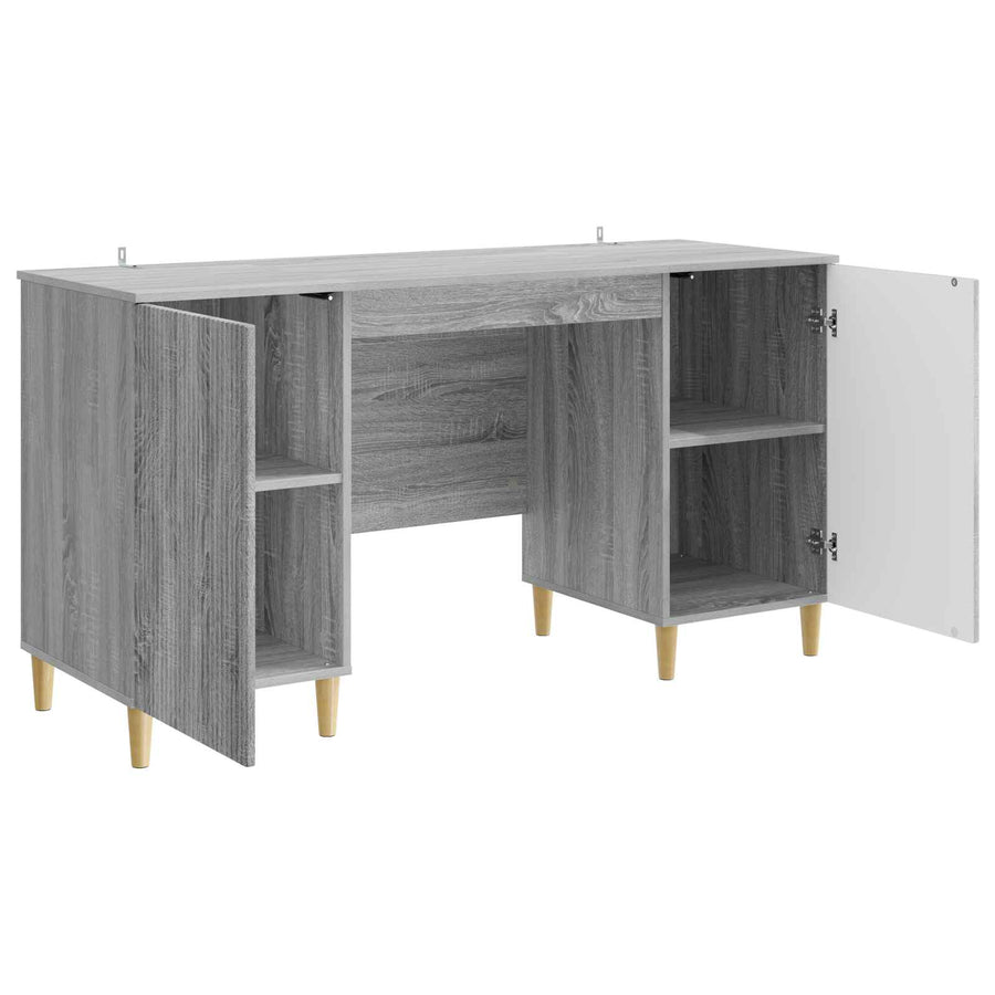 Bureau met plank Grijs sonoma 142,5 x 50 x 75 cm Bewerkt hout