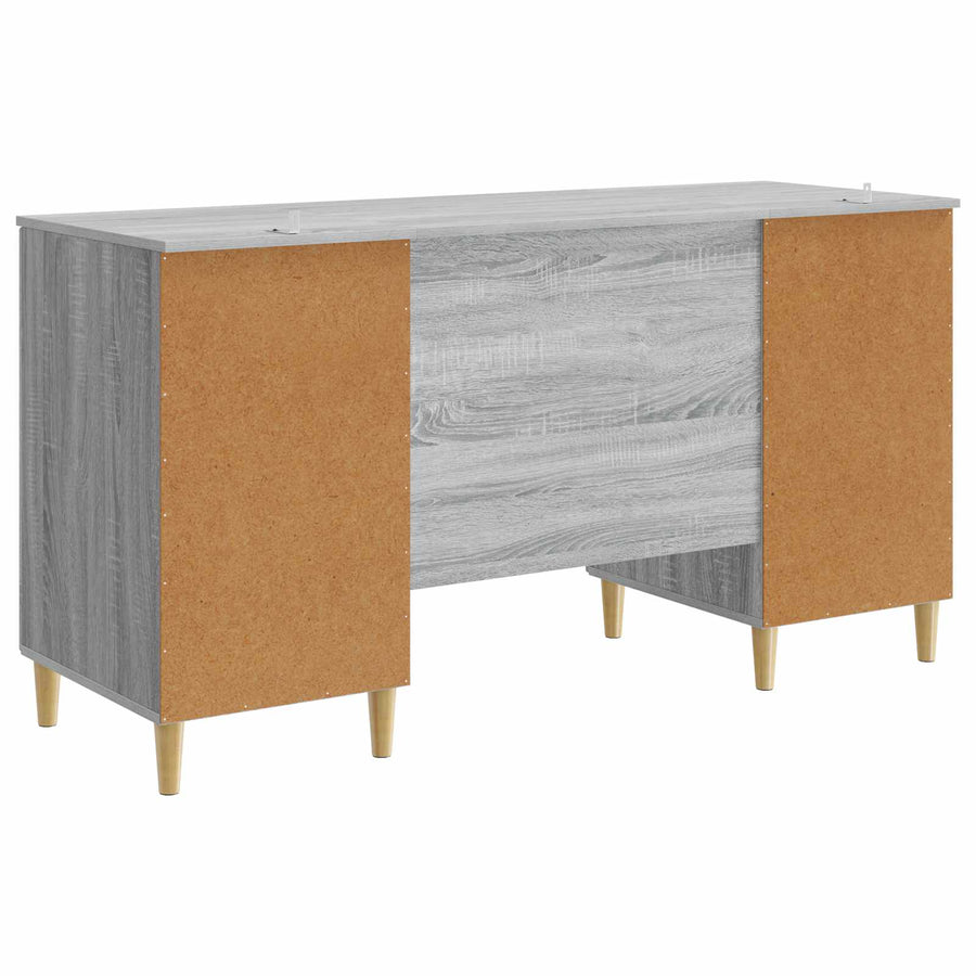 Bureau met plank Grijs sonoma 142,5 x 50 x 75 cm Bewerkt hout