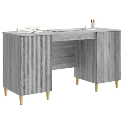 Bureau met plank Grijs sonoma 142,5 x 50 x 75 cm Bewerkt hout